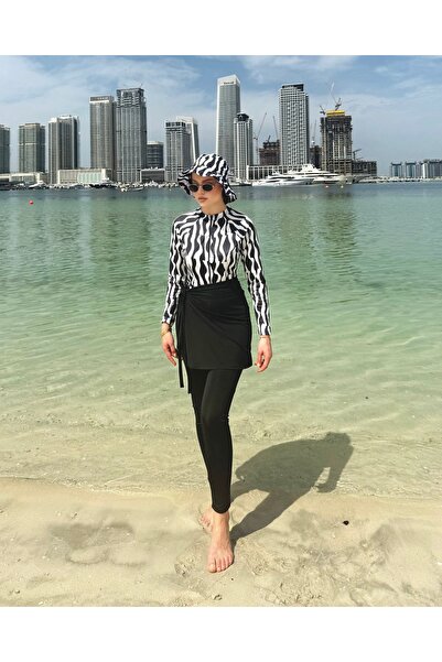 Adalenna Moda Tesettür Mayo 4Lü Takım (şapka dahil)