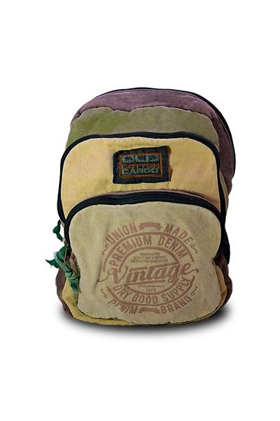 Old Cotton 5017-1 New Patchwork Backpack Beige
