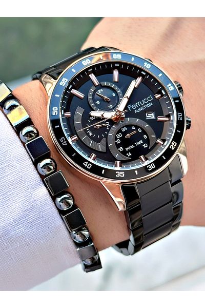 Ferrucci Function Fcf.14079fm Multi Function Men's Wristwatch 3 Atm Waterproof