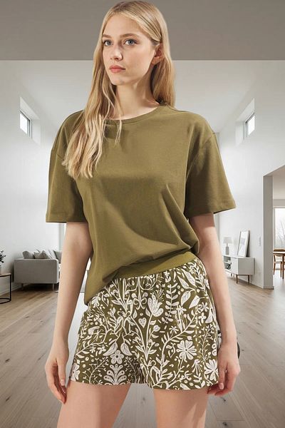PayBuy Women's Floral Cotton Short Sleeve Pajama Set Perfect Fit Comfortable and Stylish Trend Design