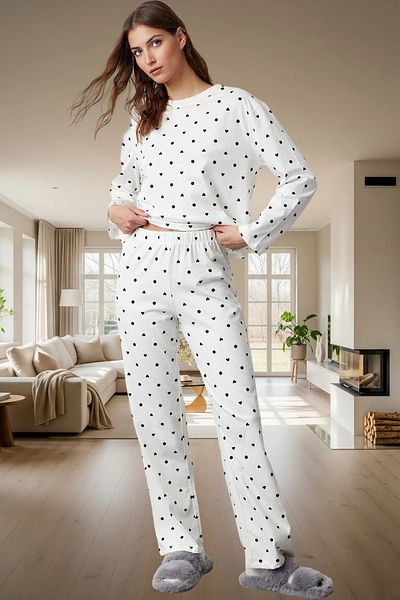 PayBuy Women's Regular Fit Long Sleeve Cotton Pajamas Set Modern Style Special Design Quality Craftsmanship