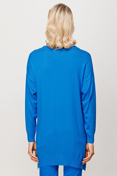 Ekol Ten Crew Neck Casual Curved Knitwear Tunic