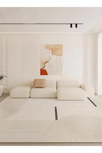 fun zone Creamy Wool Living Room Carpet Family Bedside Sofa Blanket 160*230cm