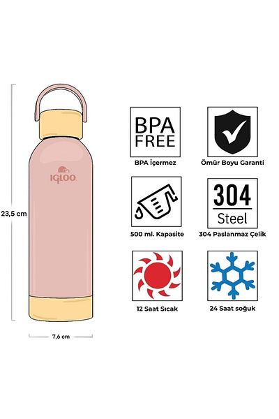 IGLOO Hydrate Pro Botte 500ml Thermos Flask Salmon