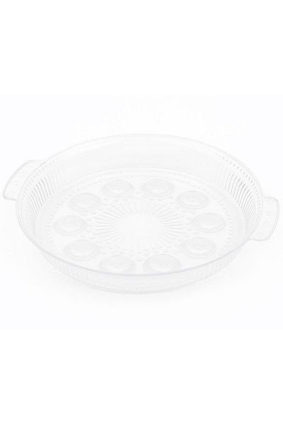 PUFO Tavă decorativă elegantă Pufo Circle cu mânere pentru servirea aperitivelor, prăjiturilor, fructelor, 29 cm
