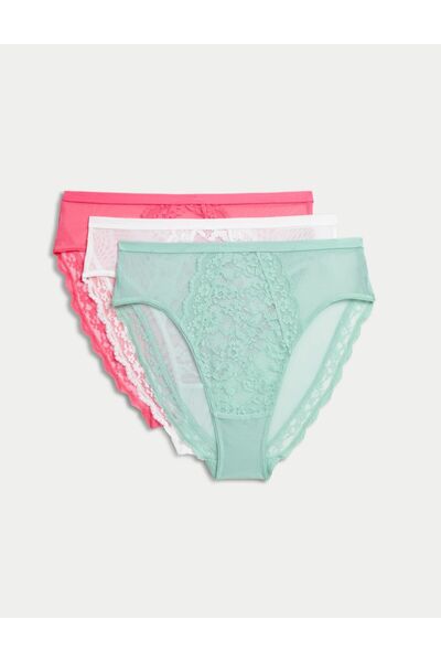 Marks & Spencer 3'lü Dantel Detaylı High Leg Külot Seti