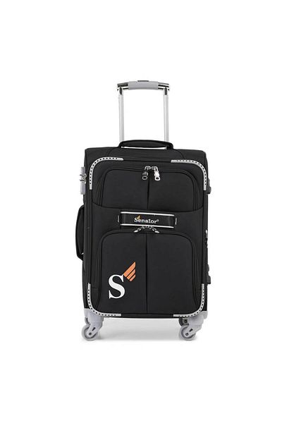 Senator Soft Side Luggage Lightweight Suitcase Spinner Expandable Luggage For Travel Ll003 (BLACK)