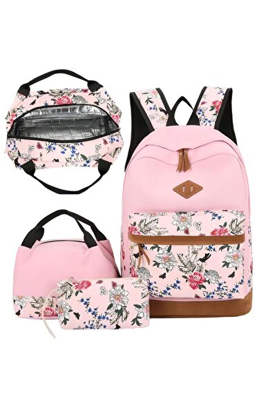 Generic School Backpacks For Teen Girls 3 In 1 School Bookbags Set Lunch Bag Pencil Case Travel Light