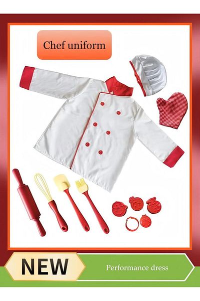 Generic Children's Chef Clothing, Children's Chef Includes Kitchen Accessories Set - Cooking Set, Washable