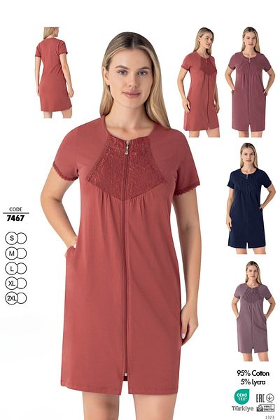ROMEO LİFE Women's Cotton Lycra Zippered Dress 7467