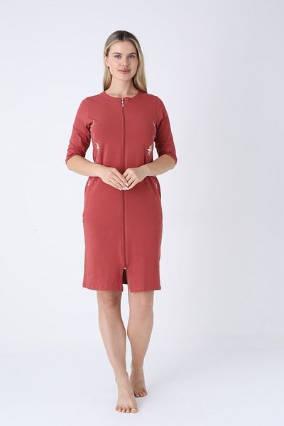 ROMEO LİFE Women's Cotton Lycra Zippered Dress 7466