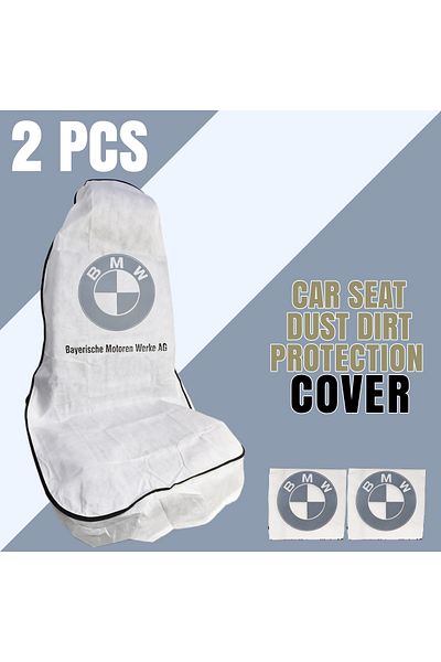 BMW Car Seat Covers 2pcs – Dust & Dirt Protection For Service Center & Daily Use Gray
