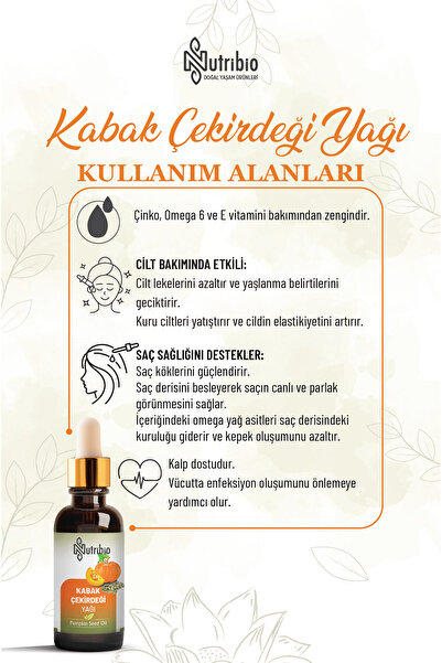 nutribio Kabak Çekirdeği Yağı %100 Saf 50 ml
