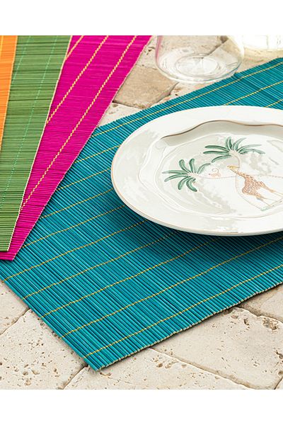 English Home Farleg Bamboo 4-Piece American Service Colorful