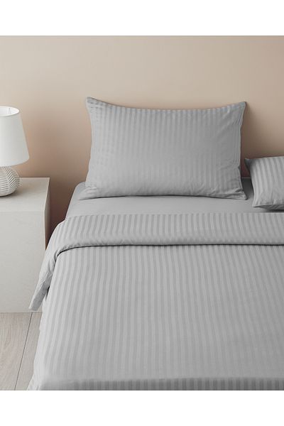 English Home Set cuvertură de pilota dublă din twill mătăsos Crystal Gri