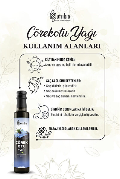 nutribio Çörek Otu Yağı %100 Saf 250 ml