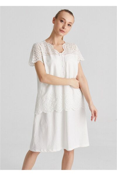 Magic Form 92108 Embroidered Maternity Maternity Nightgown