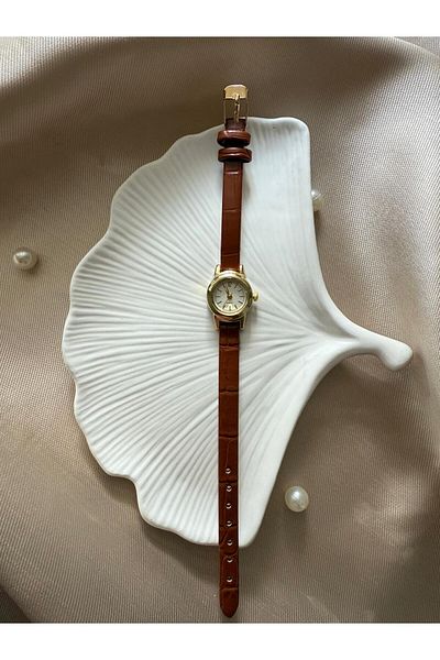 QUARTZ ساعة يد نسائية من Rubsey Minimal Vintage بحبل جلدي عتيق متعدد الحجم (سيتم إرسال المنتج الموجود في الصورة)