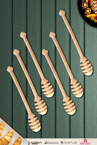 MONTESEV Olive Tree Wooden Board Honey Jam Spoon Breakfast Fork Breakfast Knife (OLIVE TREE)