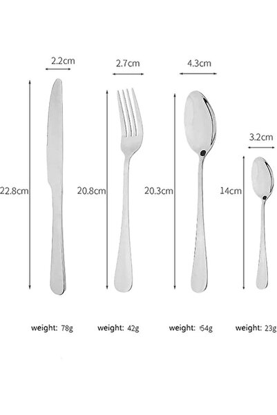 Generic 24-piece Stainless Steel Cutlery Set With Storage Holder Silver