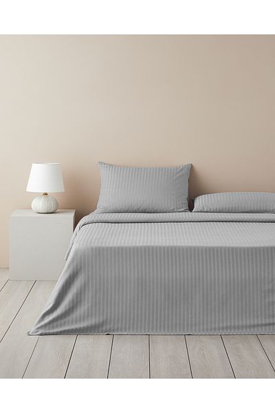 English Home Set cuvertură de pilota dublă din twill mătăsos Crystal Gri