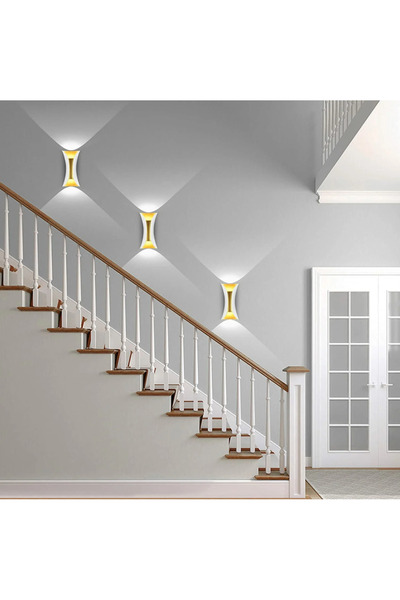 LUXXO Aplica LED de interior/exterior, IP65, Rico Gold, 2x10W, Alb/Aurie