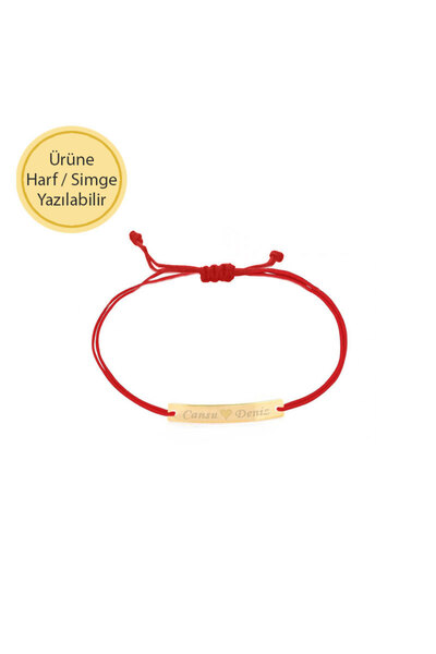 EnginGold İp Örgü 14k Altın Plaka Bar Bileklik