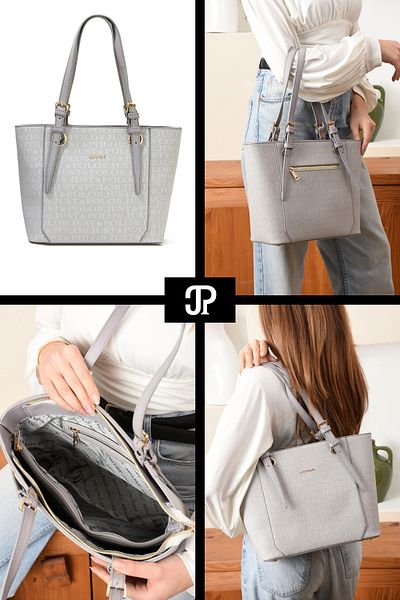 POLOGRAND London Geantă de umăr originală Just Polo Collection, cu 4 compartimente, din piele moale de lux, cu curea încrucișată reglabilă