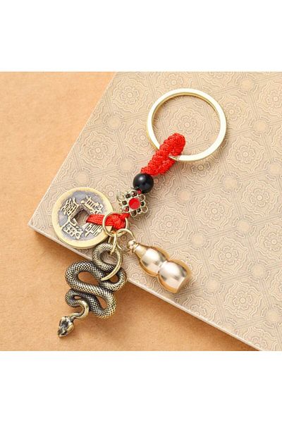 BLA BLA FOAM Keychain, Auto, Amulet The Wealth Snake with Wu Lou