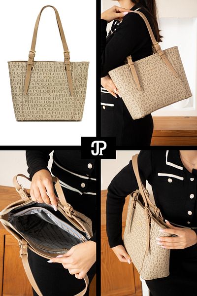Just Polo Original Women's New Season 4 Compartment Luxury Soft Leather Adjustable Cross Strap Stylish Shoulder Bag