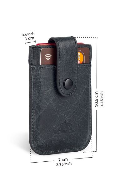 Anı Yüzük Men's Indigo 7 Card Holder 100% Genuine Crazy Leather Pull Thin Upright Credit Card Holder Wallet Luxury