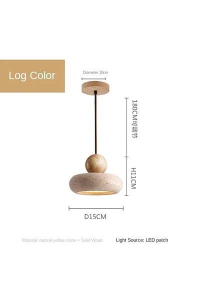 Choice Log Color Vintage Pendant Light With Natural Yellow Agate Stone For Bedroom Or Restaurant