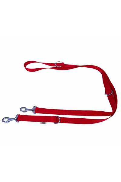 Doggie Classic Woven Dog Walking Collar Medium Red 2.5X120-190 cm