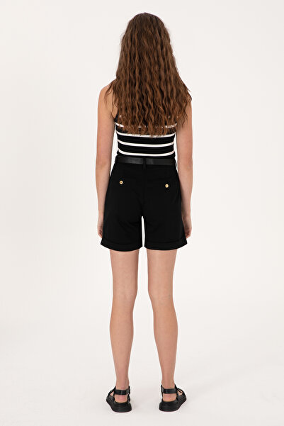 U.S. Polo Assn. Kadın Siyah Dokuma Şort 50309125-VR046