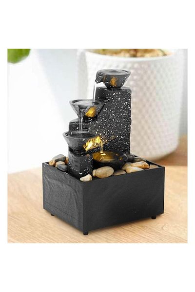 BLA BLA FOAM Fantana de apa, tip cascada, in trepte cu lumina led 17x11 cm