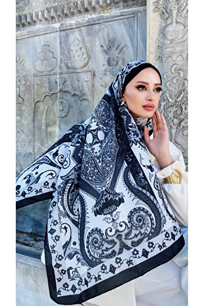 eyandis Lüx Etnik Desen Pamuk Ipek Şal Yeni Sezon Yüksek Kalite Şal