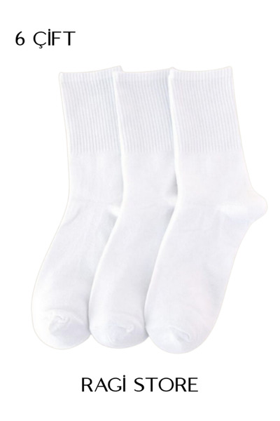 ragi store 6 Πακέτα Λευκές Κάλτσες Τένις