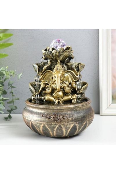BLA BLA FOAM Fountain of Water Feng Shui with LED light and Ganesh for Protection 22x17 cm