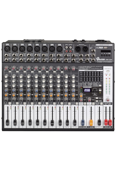 ALFON Apm‑12300 12 Kanal Power Mikser | 2×300 w Rms | Usb/bt/mp3 256 Dsp 7‑band Eq