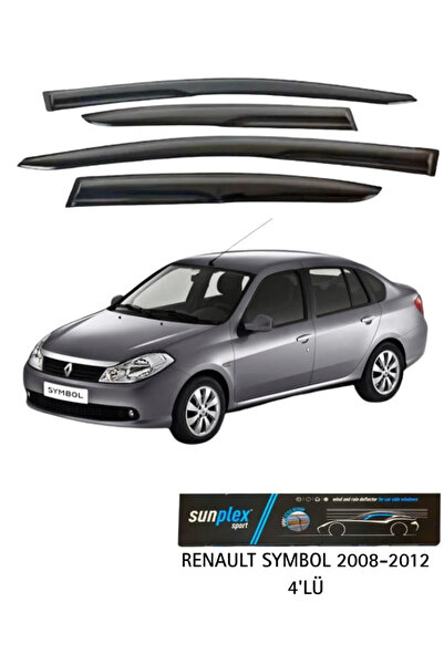 SUNPLEX Renault Symbol 2008-2012 Sport Cam Rüzgarlığı Takım 4'lü Takım Rüzgar Kesici, Yağmur Önleyici