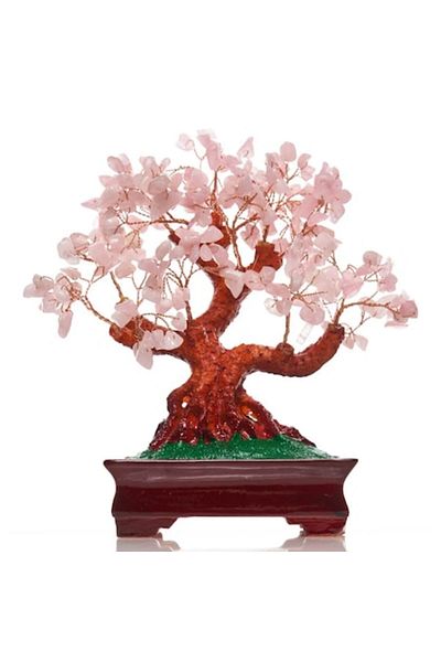 BLA BLA FOAM Tree with Semi-Precious Stones Amethyst, Pink, 22.5cm