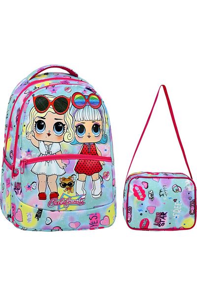 Çanta Limanı California Girls Green Primary School Backpack + Lunchbox (2319)