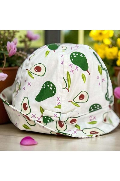 Balgüneş Tekstil 4/8 Years Girl Patterned Flower Hat-52Cm Green