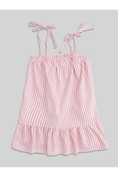 minojoy Pink Striped Watts Girl's Dress