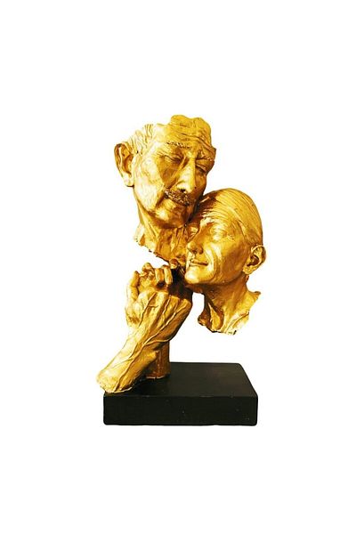 BLA BLA FOAM Decorative Statue “Eternal Love” – Senior Couple, Vintage Gift, 27 cm