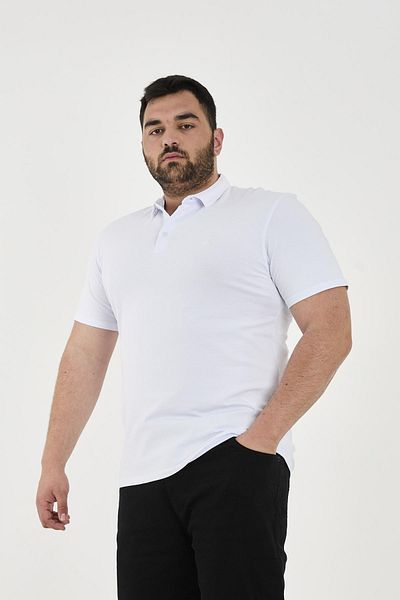 Maccali Men's Elite Comfort Short Sleeve Basic Summer Polo Neck T-Shirt White