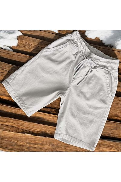 RİNDO KİDS Waist Elastic Linen Capri Gray