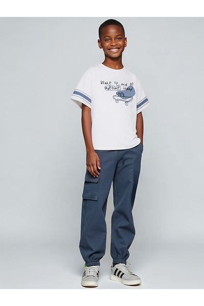 minojoy Boy's Navy Blue Lucan Trousers
