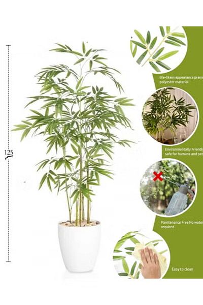 co arma Artificial bamboo tree with a natural texture, 125 cm