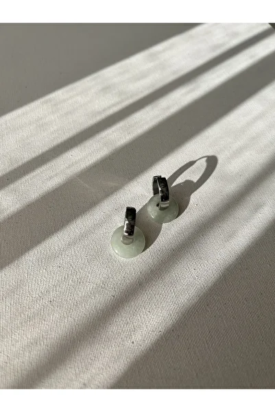 Doğaltaş Aventurine Steel Earrings